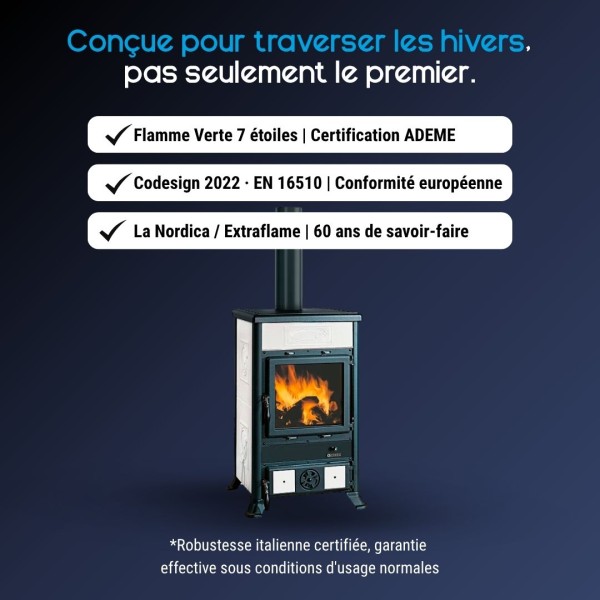 Poêle à Bois Rossella R1.16 Ceramica - 9 kW | La Nordica