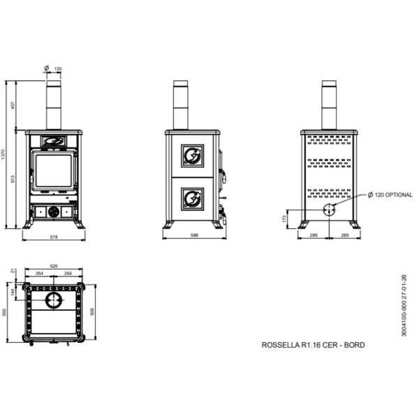 Poêle à Bois Rossella R1.16 Ceramica - 9 kW | La Nordica