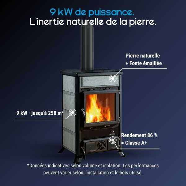 Poêle à Bois en Pierre Rossella R1.16 Petra 9kW | La Nordica