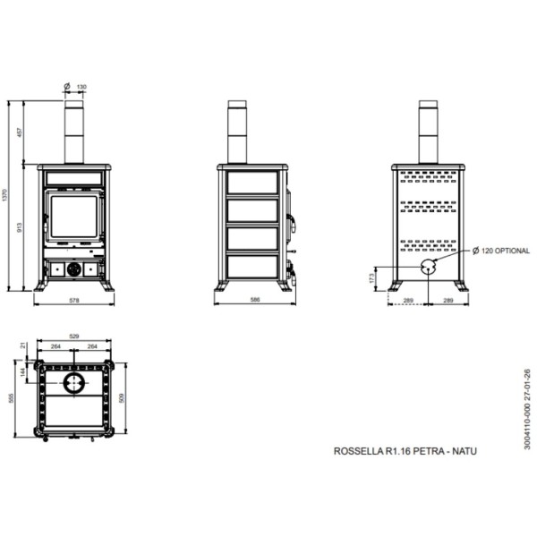 Poêle à Bois en Pierre Rossella R1.16 Petra 9kW | La Nordica