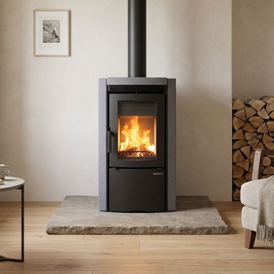 Poêle à Bois en Pierre ESTER 5.0 - 8 kW | Récupération de Chaleur