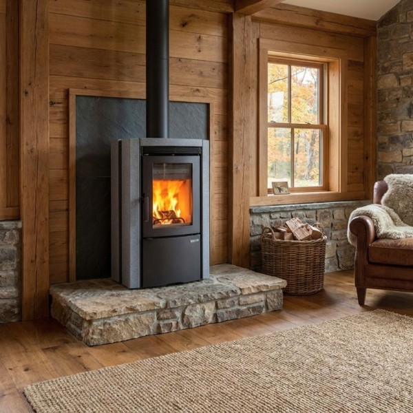 Poêle à Bois en Pierre ESTER 5.0 - 8 kW | Récupération de Chaleur