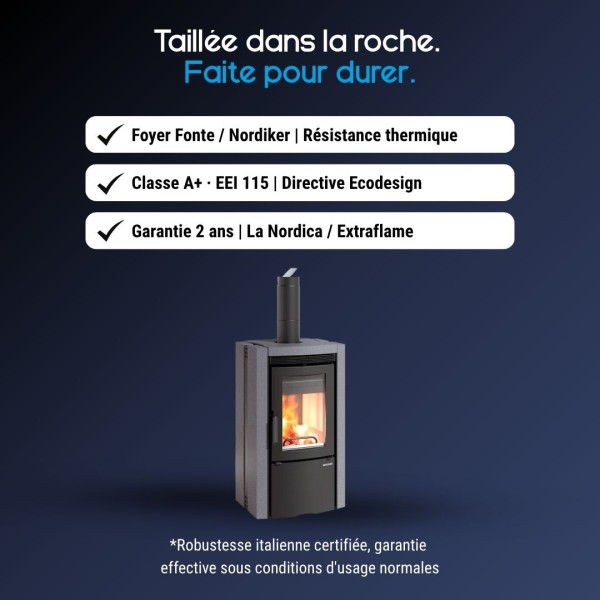 Poêle à Bois en Pierre ESTER 5.0 - 8 kW | Récupération de Chaleur