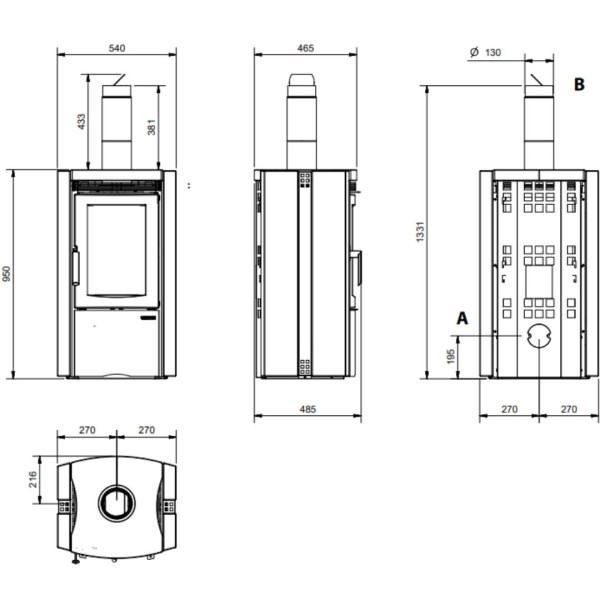 Poêle à Bois en Pierre ESTER 5.0 - 8 kW | Récupération de Chaleur