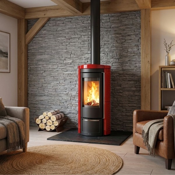 Poêle à Bois Rond Liù.16 Maiolica 7,5 kW | La Nordica