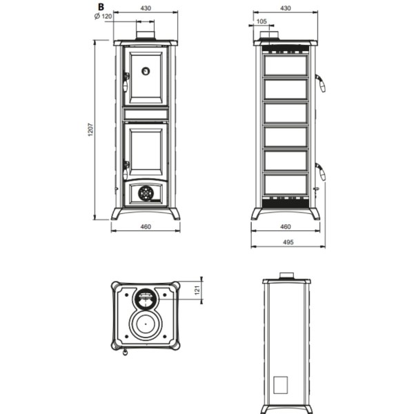 Poêle Bois en Pierre avec Four Gemma Forno.165 Petra 7,3kW