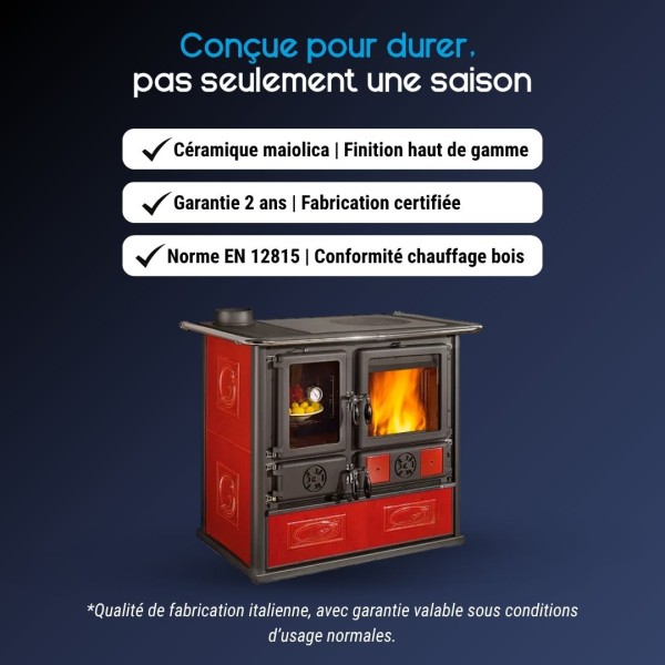 Cuisinière à Bois Rosa Sinistra Reverse 8kw | La Nordica Extraflame