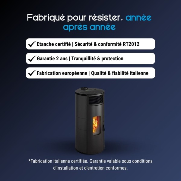 Poêle Granulés Lorena PJ 9Kw Sortie Concentrique | Étanche