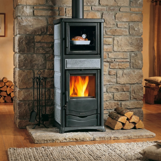 Poêle à Bois Avec Four Rossella Plus Forno.165 Petra 9,4 kW