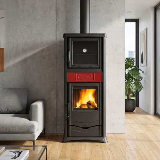 Poêle à bois avec four Rossella Plus Forno.165 Ceramica 9,4 kW