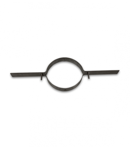 Collier de fixation métallique noir diamètre 80 mm avec pattes de serrage pour conduit flexible DS