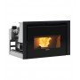 Insert à granulés Comfort P85 de 12 kW avec une flamme vive, conçu pour optimiser le chauffage intérieur.