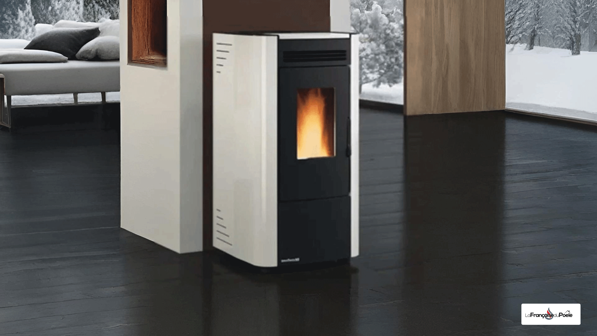Poêle à granulés Extraflame KETTY 5.0 noir avec ventilation frontale Pro Air Setup