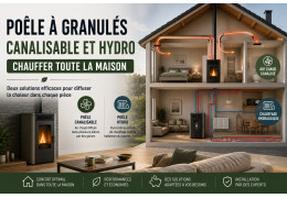 Poêle à granulés canalisable et hydro : chauffer toute la maison